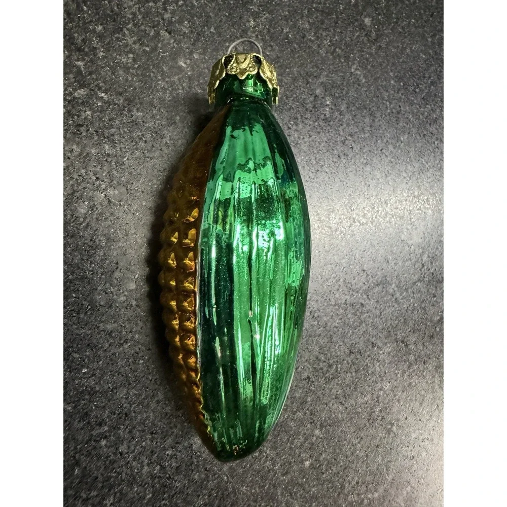 Vintage Blown Glass Vegetable Christmas Ornaments Set of 3 Carrot Pepper Corn 4